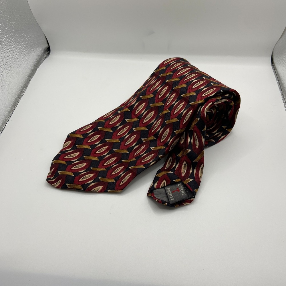 Robert Talbott Designer Necktie Mens Multicolor Geometric Silk Adjustable Formal